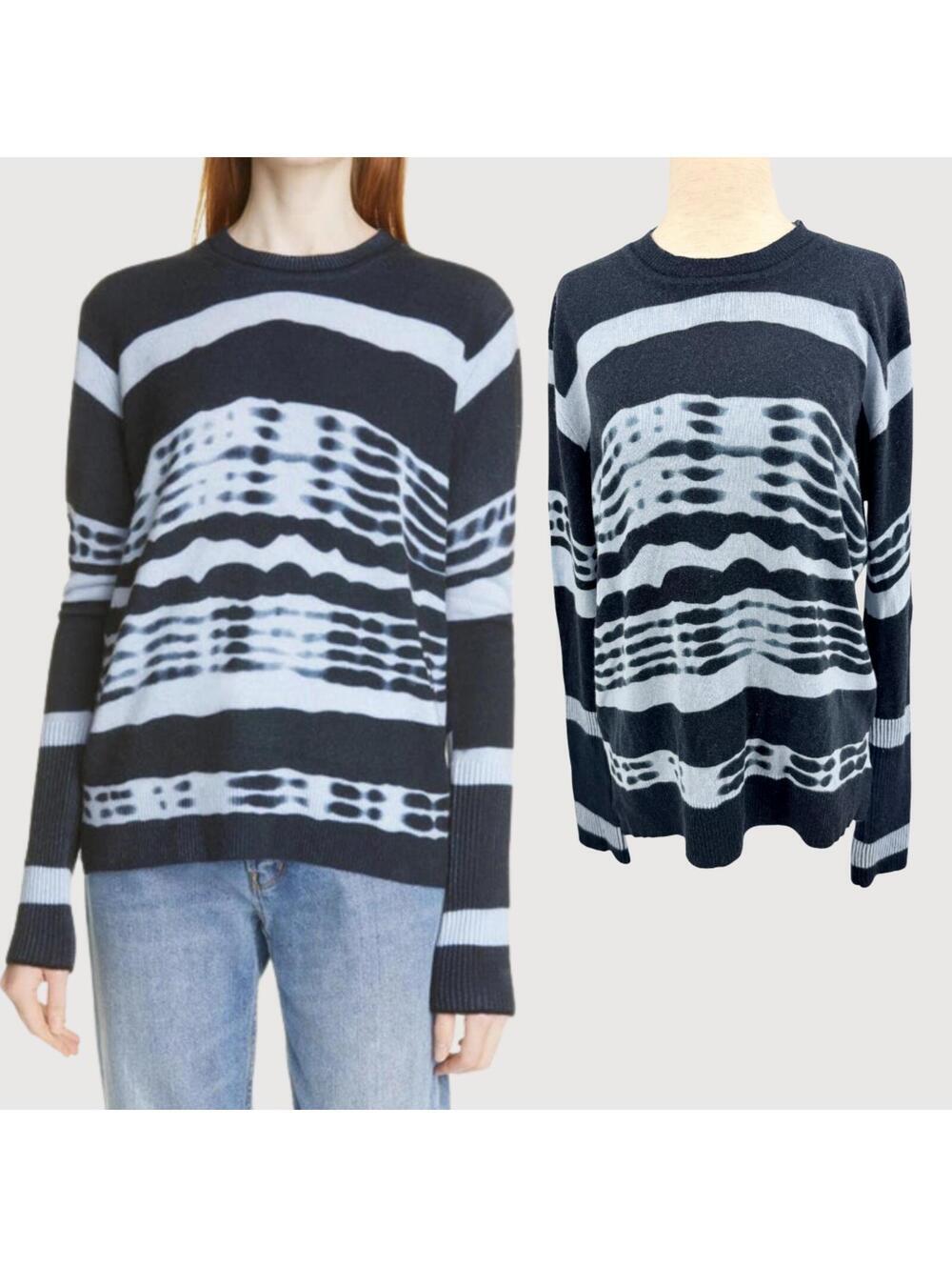 La Ligne Tie Dye Cashmere Sweater Blue Small